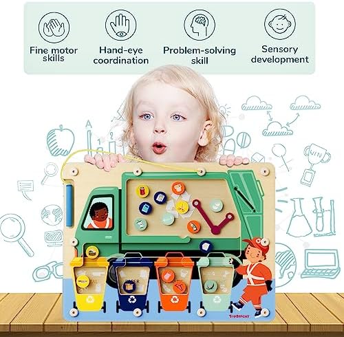 TOP BRIGHT Trash Truck Magnetic Maze Toy, Montessori Toys for 3 Year Old - Image 4