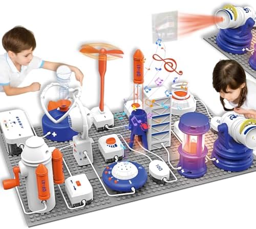 Science STEM Kits for Kids, Electronics Exploration Kit, 66 Pcs DIY Circuit Parts, Over 1200 Projects, STEM Educational Toy Gifts for Kids Boys Girls Ages 3 4 5 6 7 8 9 10 11 12, Color Project Manual by Unknown