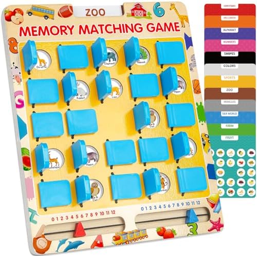 Memory Matching Game for Kids, Travel Toys for Toddlers Boys Girls Ages 3-5 by ABERLLS