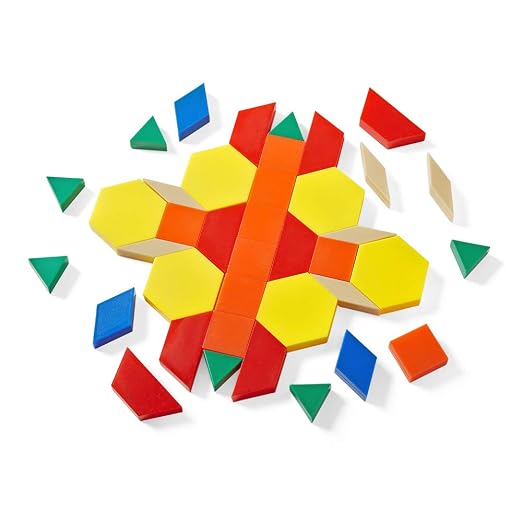 hand2mind Plastic Pattern Blocks for Kids, Shapes for Kindergarten, Montessori Toys, Geometric Shapes, Symmetry, Shape Recognition, Pattern Blocks for Classroom (Set of 250) - Image 8