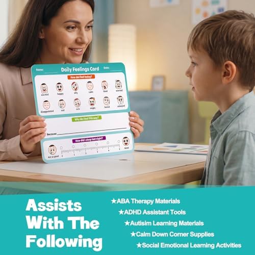 Aizweb Big Feelings Deck-12 Pack 9x12" Dry Erase Emotions Flash Cards with Coping Skills,Feelings Chart for Kids,Autism & ABA Tools,Calm Down Corner Supplies for Preschool Kindergarten Classroom - Image 4