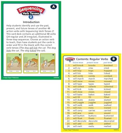Super Duper Publications | Sequencing Regular and Irregular Verb Tenses Set 2 Fun Deck | Communication and Early Reader Skills Flash Cards | Educational Learning Materials for Children - Image 5