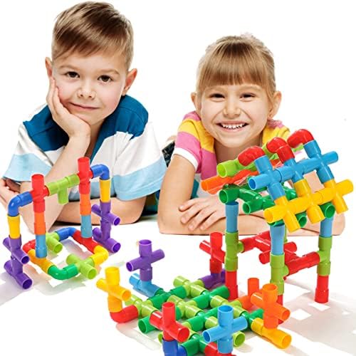 KUTOI Pipe Building Toys, Early Learning Educational Tubular Pipes, Kids Building Blocks, STEM Toys for 3 Year Old + Boys and Girls, 72 Pcs Stim Toy Set - Image 3
