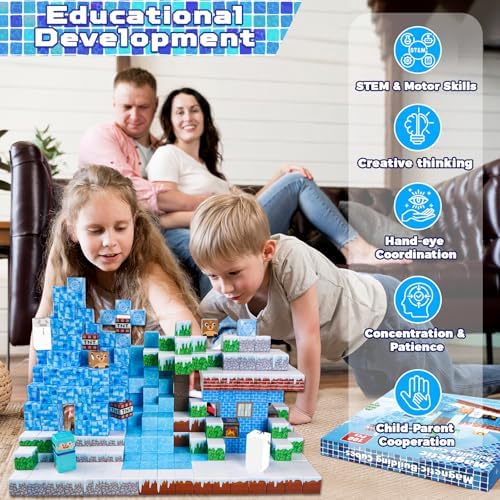ToyUnited Magnetic Blocks - 100PCS Magnetic Building Blocks Glacier Castle, STEM Montessori Sensory Toys for Toddlers Kids Boys Girls Ages 3 4 5 6 7 8 9 10+ Holiday Birthday Gifts - Image 6