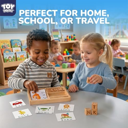 TOY Life Montessori Toys for 3-5 Year Old, Baby Alphabet Sight Words Flash Cards for Toddler, Reading Spelling Games, CVC Words for Kindergarten Preschool Learning & Education Activities Toys for Kids - Image 5