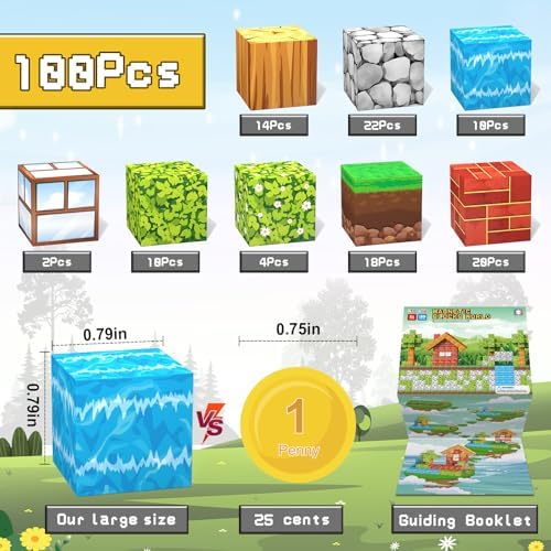 Magnetic Blocks Toys,3D Magnetic Building Toys Blocks Game Set,100PCS Construction Toys for Kids Ages 3+,STEM Sensory Educational Stacking Magnet Blocks, Christmas Birthday Gifts for Boys Girls - Image 2