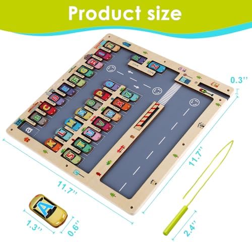 NASHRIO Magnetic Alphabet Maze Letter Puzzle for Fun Learning, Montessori Educational Toy for 3 4 5 Year Old Boys and Girls, Fine Motor Skills Development and Sensory Play - Image 2