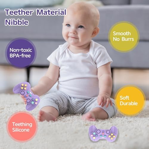 Hooku Silicone Teething Toys for Babies 0-6 Months, Teethers for Babies 6-12 Months, Remote Teether for Baby, Sensory Toys for Babies, Baby Chew Toys - Image 5