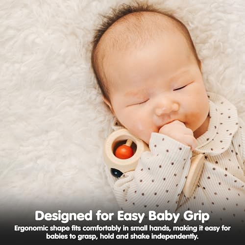 PlanToys® Wooden Baby Rattle Montessori Infant Sensory Toy for Newborns - Image 6