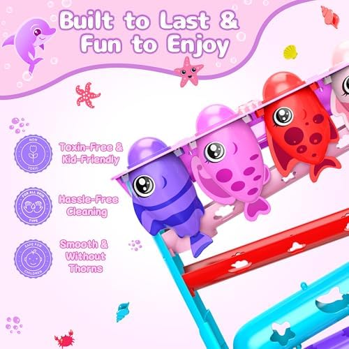 Ball Drop Toy for 1, 2 Years Old Boys & Girls, Interactive Toddler toy with Lights, Music & Water Spray, Montessori STEM Learning Toys for 9-18 Months, Infant Early Development Gift(Pink) - Image 5