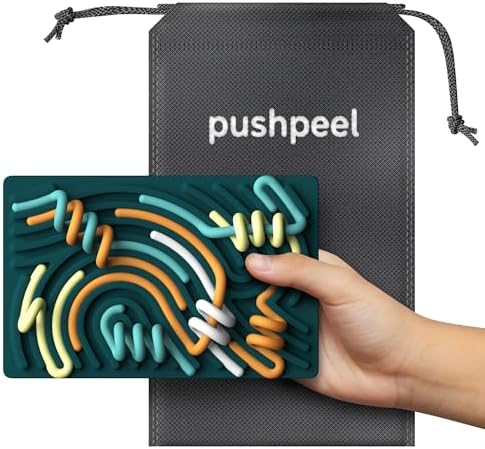 Pushpeel Sensory Activity Board: Silicone Fidget Toy for Calming, Stress, Anxiety, ADHD & Autism | Silent, No Mess | Kids 3+ & Adults | Includes Portable Travel Bag & 11 Strings - Image 7