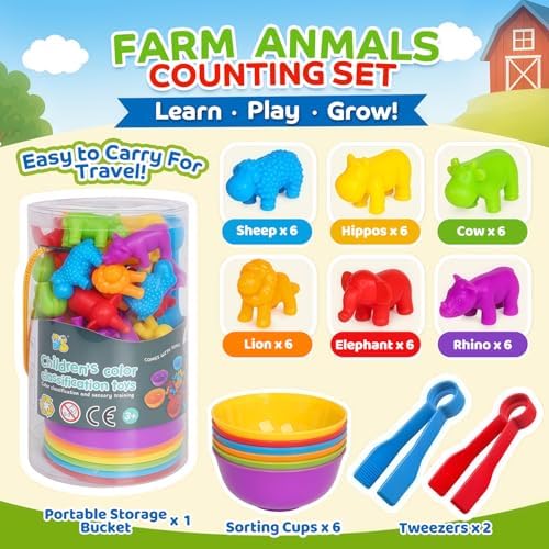 Counting Animals Montessori Toys, Color Sorting Learning Toys for Kids 3-5 - Image 3