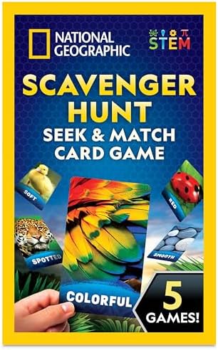 National Geographic Scavenger Hunt Seek and Match Card Game for Kids by BlueMarbleToys