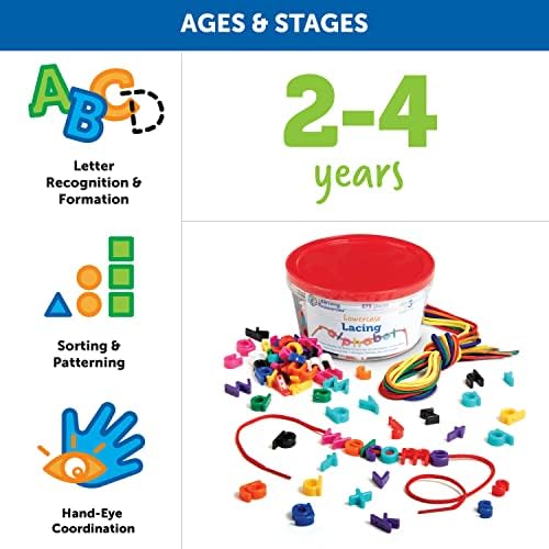 Learning Resources Lowercase Lacing Letters - 275 Pieces, Ages 3+ Toddler Alphabet Learning Toys, Preschool Games, Homeschool Supplies, Fine Motor Skills Toys, Alphabet Beads, Early Spelling - Image 5