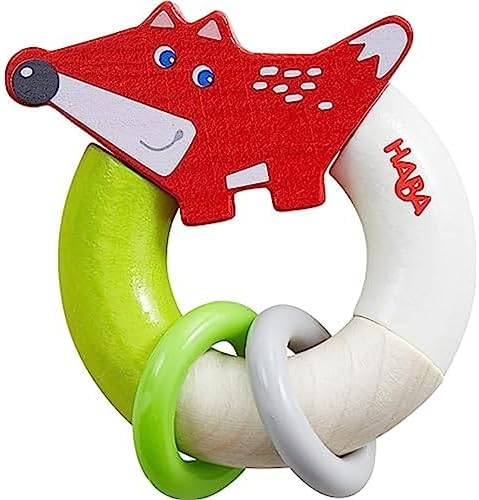 HABA 306690 Grasping Toy Folding Fox Grasping Toy from 6 Months, Made in Germany, Colourful by HABA