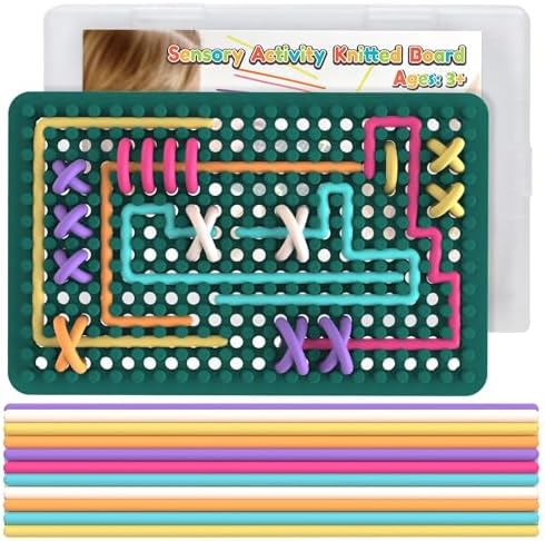 Fidget Toys for Kids 3+, Sensory Activity Knitted Board with 20 Strings by ddLUCK