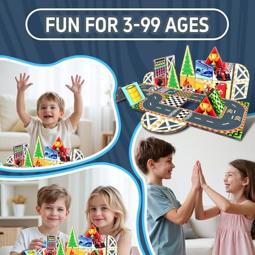 Magnetic Tiles Magnetic Building Blocks for Kids Ages 3-5 4-8, STEM Montessori Preschool Classroom Must Haves, Toddler Sensory Educational Toys for Boys Girls, Christmas Birthday Gift (Racing Car) - Image 4