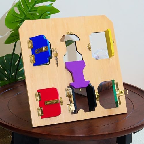 Montessori Sensory Toys for Toddlers 3+ Years Old, Wooden Sensory Materials for Kids,Preschool & Homeschool Supplies(Premium Education Toy) (Lock Board) by PENEPICO-SIMPLELIFE
