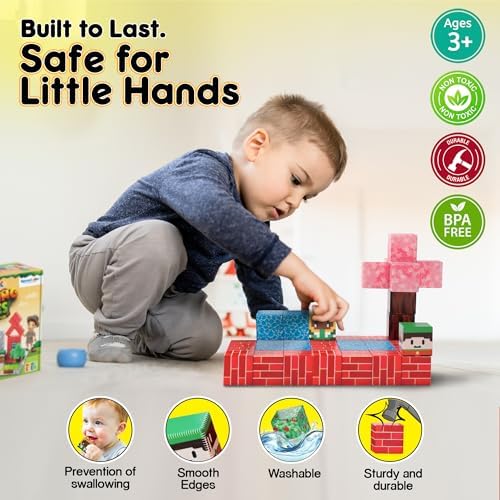 Magnetic Blocks, Magnetic Building Blocks for Kids, Building Blocks for Girls and Boys, Building Toys, Toddler Toys, Building Game Sensory Kids Ages 4 5 6 7 8 9, 100 Pcs - Image 5