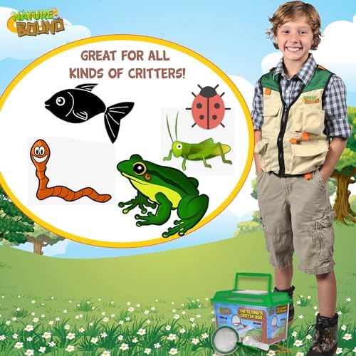 Nature Bound - Ultimate Critter Box Habitat Kit for Indoor/Outdoor Insect Collecting - Includes Net, Tweezers, and Magnifier - Gift for Boys and Girls Green - Image 5