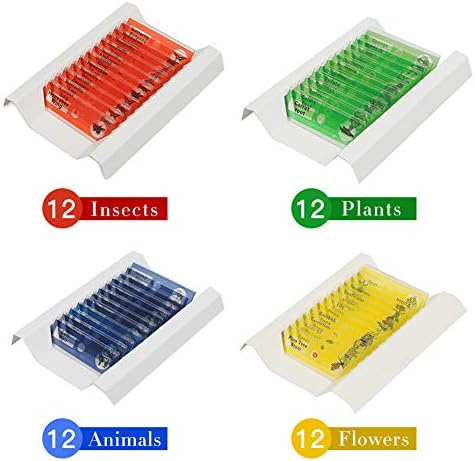 48 Prepared Microscope Slides Set of Animals Insects Plants Flowers, Biological Learning Resource Specimens for Kids Beginner Classroom Basic Science Education - Image 2
