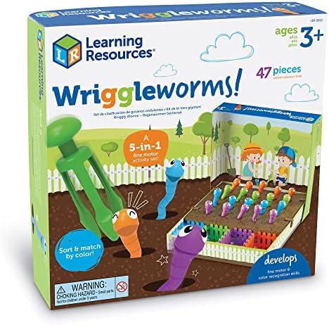 Learning Resources Wriggleworms Fine Motor Activity Set - Montessori Sensory Bin Toys, Gross Motor Skills, Toddler Games, Color Sorting, Preschool Classroom Must Haves, Gifts for Boys and Girls - Image 6