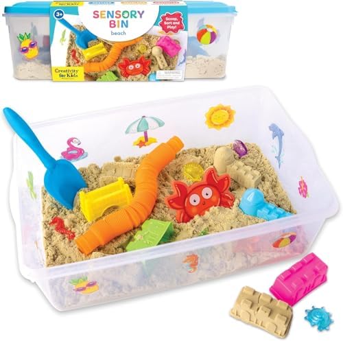 Creativity for Kids Sensory Bin: Beach - Toddler and Preschool Toys, Sensory Box with Toys for Toddlers, Kids Gifts for Toddler Boys and Girls (Ages 3+) by CreativityforKids