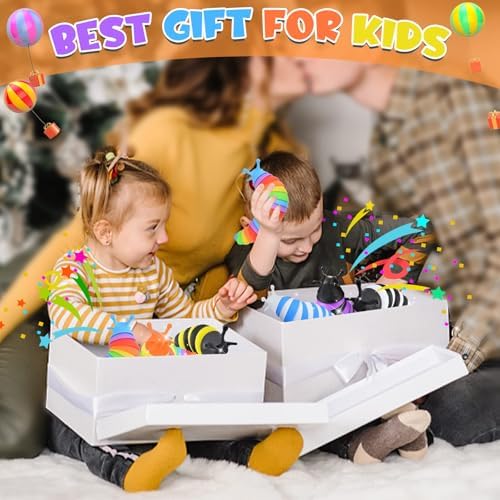 Cevioce Sensory Slug Fidget Toys - 6 Pcs Cute Autism Sensory Toys for Autistic Children & Kids Party Favors, Age 3+ - Image 6