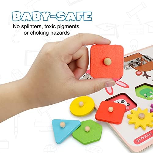 TOY Life Wooden Busy Board Montessori Toys for Toddlers Activity Board Sensory Toys for Toddlers 1-3 Busy Boards for 1 Year Old Travel Toy Educational Activities Motor Skills Toys - Image 4