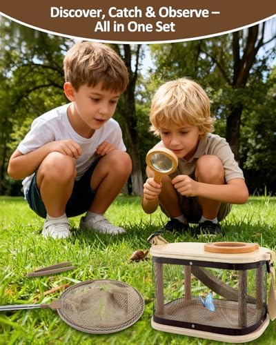 Wooden Bug Catcher Kit for Kids Ages 3-8, Outdoor Explorer Set - Image 2