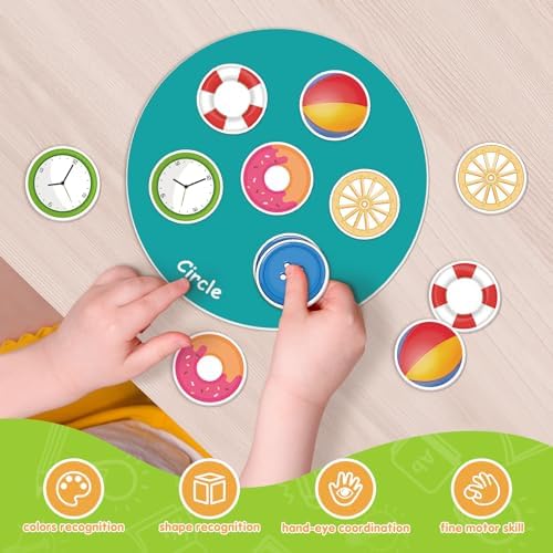 EAMAY Shape Sorter Toy for Toddler, Shape Puzzles and Matching Games Set with 8 Sorting Mats and 48 Everyday Objects Pieces - Learning Sorting Toys for Kids - Image 6