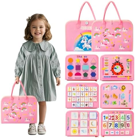AIXMEET Toddler Busy Board Montessori Toys, Sensory Board Busy Book - Image 2