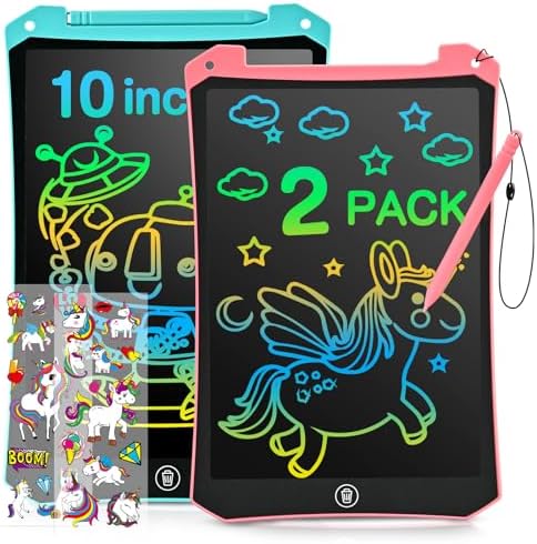 LCD Writing Tablet, 2 Pack Toddler Kids Toys, Travel Essentials Games by cimetech