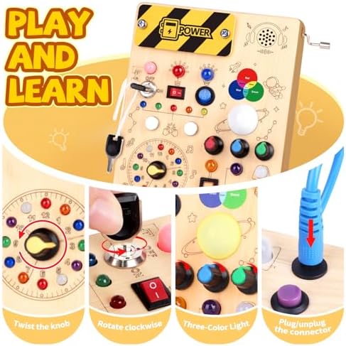 Grarain Busy Board for Toddlers - Montessori Educational Toy for 1-3 Year Old Boys & Girls | Travel-Friendly Sensory Learning Activity | Ideal for Kids with Autism(Busy Board v5) - Image 3