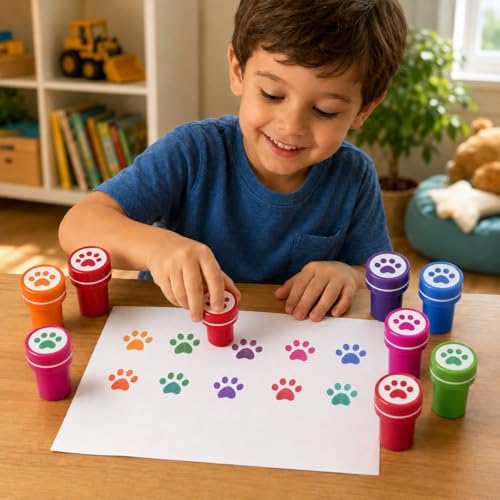 Cinrobiye 24 Pcs Pet Paw Stampers Party Favor Set, Cute Animal Paw Print Stamps for Kids Birthday Party, Classroom Rewards, Carnival Prizes, Goody Bag Fillers, Pet Lover Party Supplies - Image 5