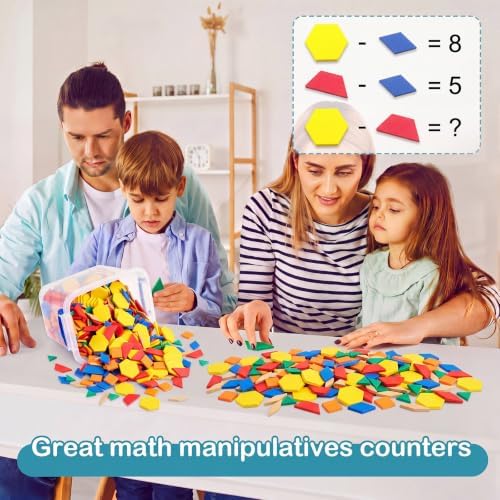 Jexine 800 Pcs 6 Styles Foam Counters Color Tiles Color Sorting Tiles, Math Counters, Sorting Toy, 3D Shapes Manipulatives, Counting, Learning, Classroom Crafts, Bingo for Kids with Storage Box - Image 5
