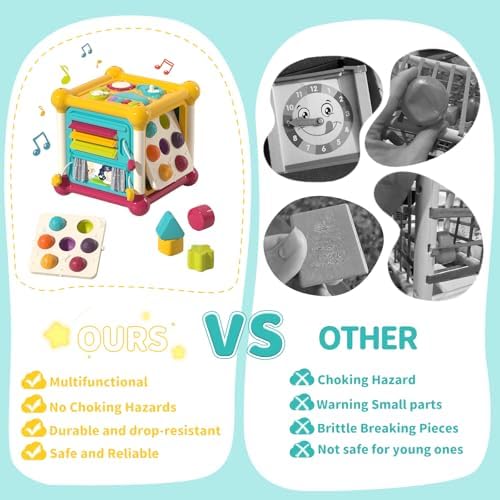 Baby Activity Cube, Early Development Toy with Music for 1 Year Old - Image 4