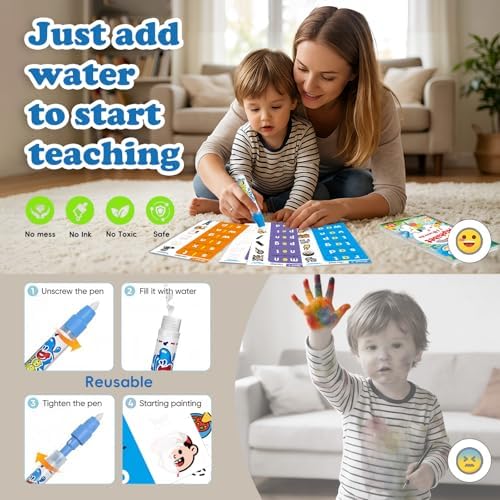 CVC Words Water Painting Phonics Flash Cards - JoiLab Draw-and-read Reusable Montessori Learning Toys - Sight Word Educational Activities Water Coloring Book for Toddlers Kindergarten for Kid Ages 3-6 - Image 5