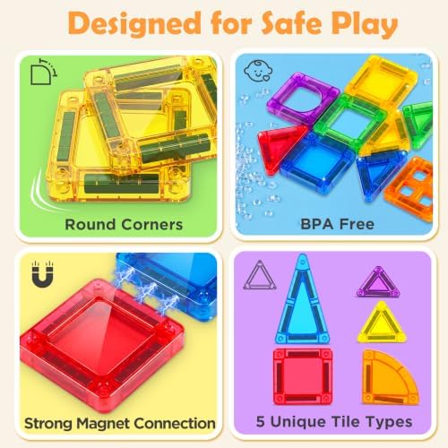 URMYWO Magnetic Building Tiles, Magnetic 3D Blocks Construction Playboards - Image 3