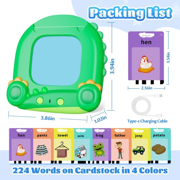 MindPal Talking Flash Cards for Toddler, Kids Learning Toys, Children's Sensory Education Speech Therapy Toys,Montessori Learning Educational Present for 3+ Year Old with 224 Sight Words - Image 3