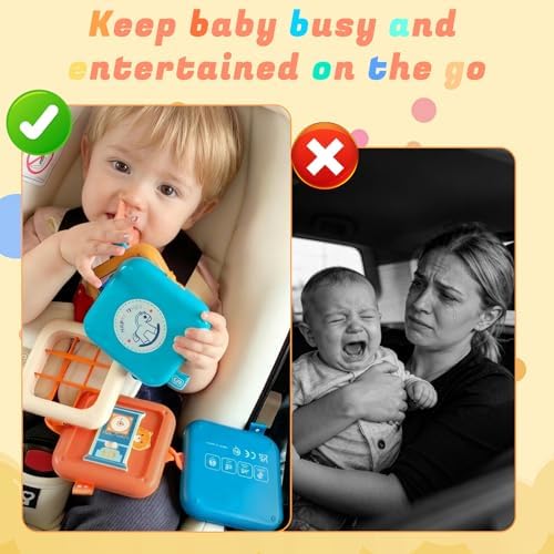 Busy Board for 1 Year Old, Montessori Toys for Baby 6-12 Months, Travel Toys for Toddler 1-3 on Plane Car, Travel Busy Board Busy Cube Gifts for 1 Year Old Boy Girl - Image 3