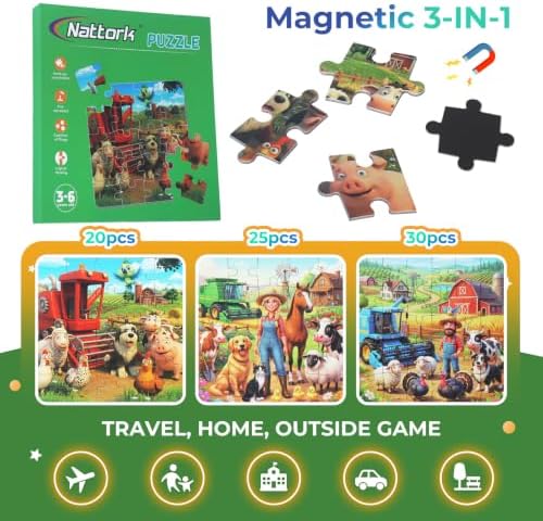 Nattork Magnetic Puzzle for Toddlers Boys Girls 3-5 4-8 5-6 Kids Puzzles - Image 3