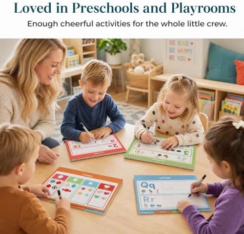 Fun Preschool Workbooks for Kids Age 3-5 - Reusable Dry Erase Tracing Books - Image 2