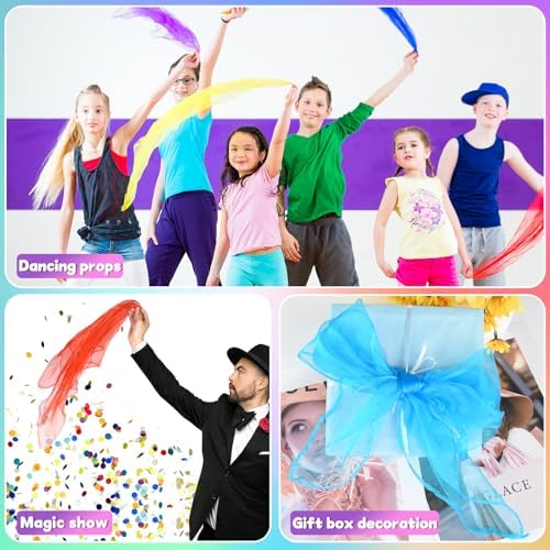 NEBURORA Juggling Scarves Square Colorful Play Scarve for Dance Magic Tricks Performance Props Scarf Accessories - Image 5