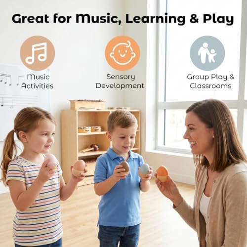 Wooden Baby Egg Shaker Hand Musical Maraca Percussion Instruments - Image 5