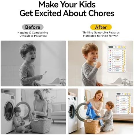Chore Chart for Kids with Timer, 21 PCS Checklist Magnetic Schedule Board, ADHD Tools with 99-Min Countup/Down Visual Timer, Bedtime/Morning/Daily Routine Chart Dry Erase to Do List with Slider(White) - Image 6