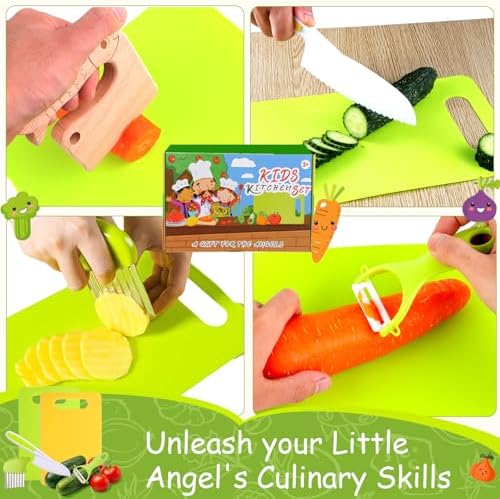 Kids Montessori Cooking Kitchen Toys and Toddler Knife Set - 30 Pcs Knifes for Real Cooking and Baking Accessories ,Toddlers Kitchen Tools Ages 3-10 Kids Birthday (30 PCS) - Image 5