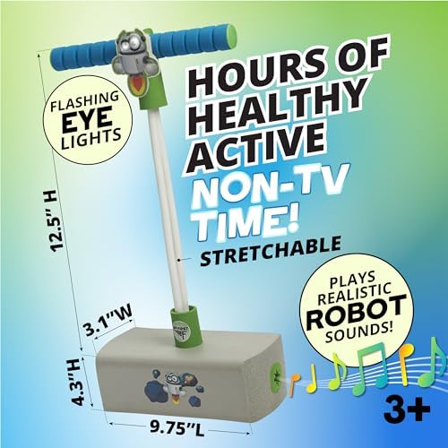 Flybar My First Foam Pogo Jumper for Kids Fun and Safe Pogo Stick for Toddlers, Durable Foam and Bungee Jumper for Ages 3 and up, Supports up to 250lbs, Robot - Image 4