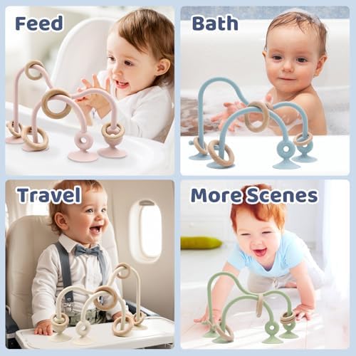 Baby High Chair Toy Teething Chew,Suction Cup Toys,BPA-Free Infant Teether - Image 4
