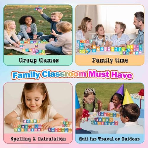 Magnetic Letters Blocks Numbers ABC Learning Toys Word Spelling Game for 5+ - Image 5
